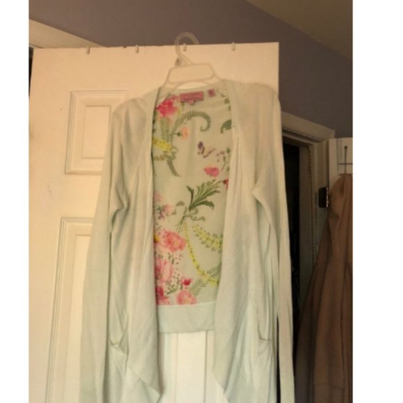 Ted Baker Cleme Wallpaper Print Cardigan Sweater size 1 nwot - Picture 5 of 13